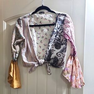 Jayli Multicolor Women's Tie-Front Top